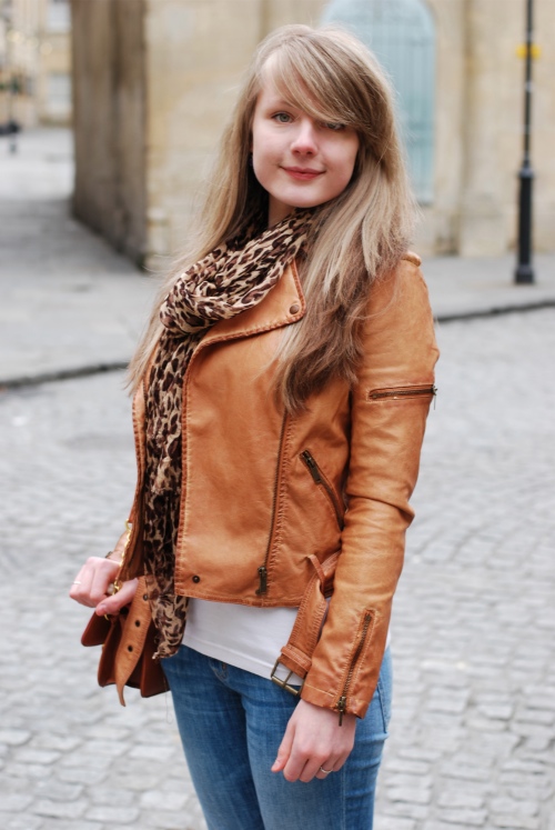 Womens light brown leather jacket – Modern fashion jacket photo blog