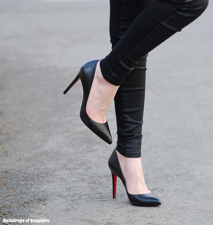 crystal louboutin heels celebrities in simple black lou boutins