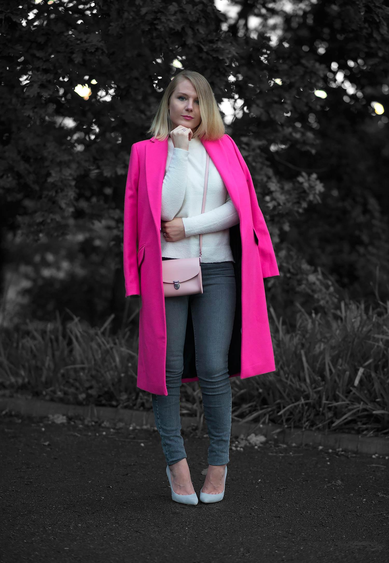 The Fluro Pink Wool Coat | Raindrops of Sapphire