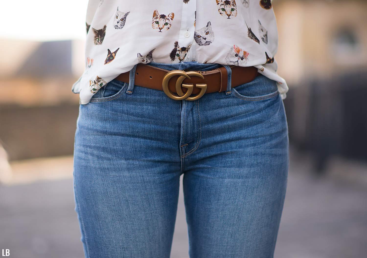 My Gucci Double GG Tan Belt With Gold 