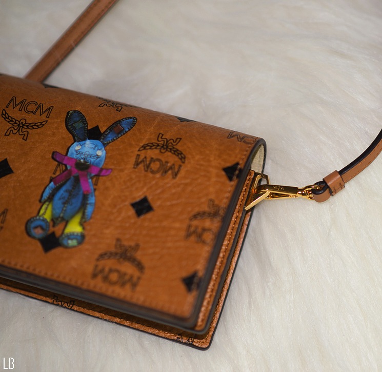 MCM Brown Visetos Mini Rabbit Leather Wallet Cognac Blue - A World