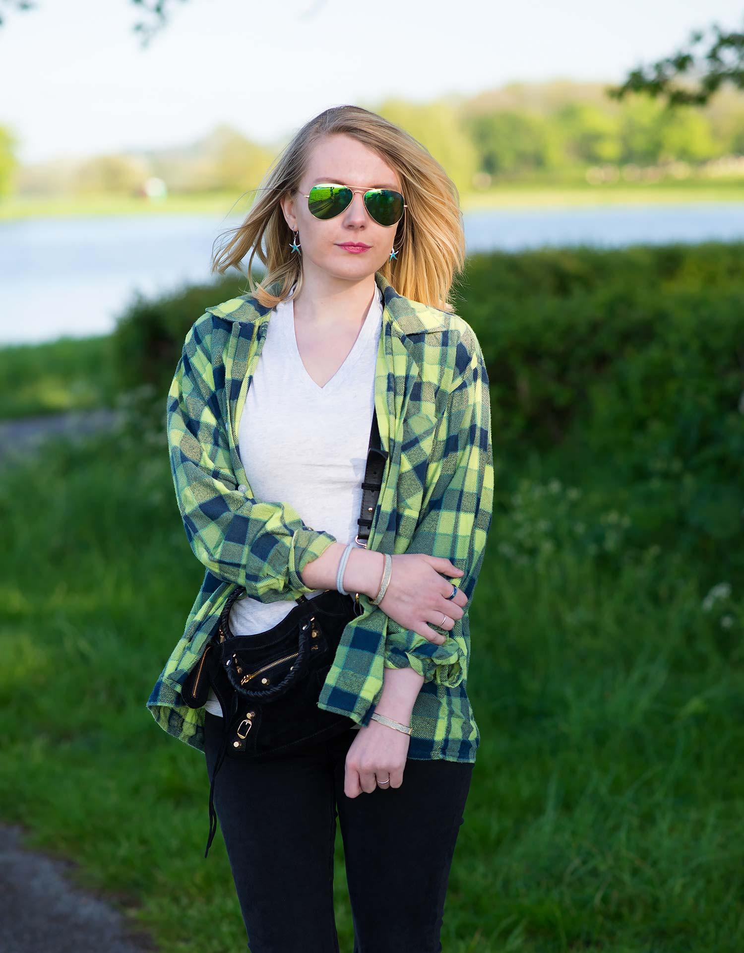 urban outfitters green plaid vintage shirt