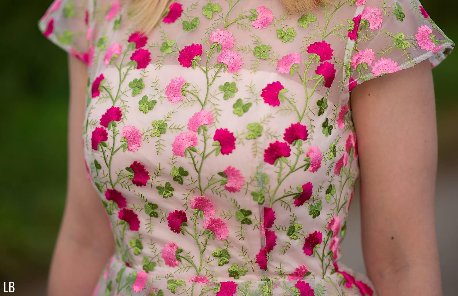 ASOS SALON Pretty Floral Embroidered Mini Skater Dress blogger