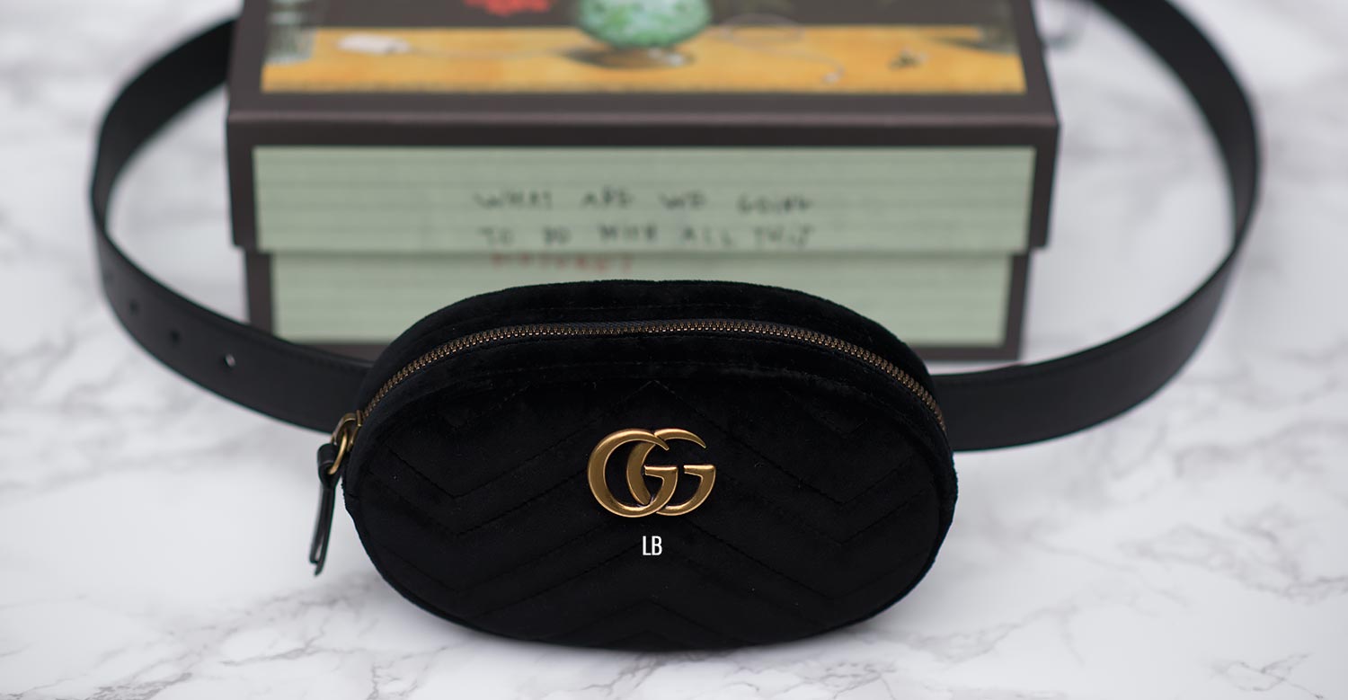 gucci belt bag velvet black